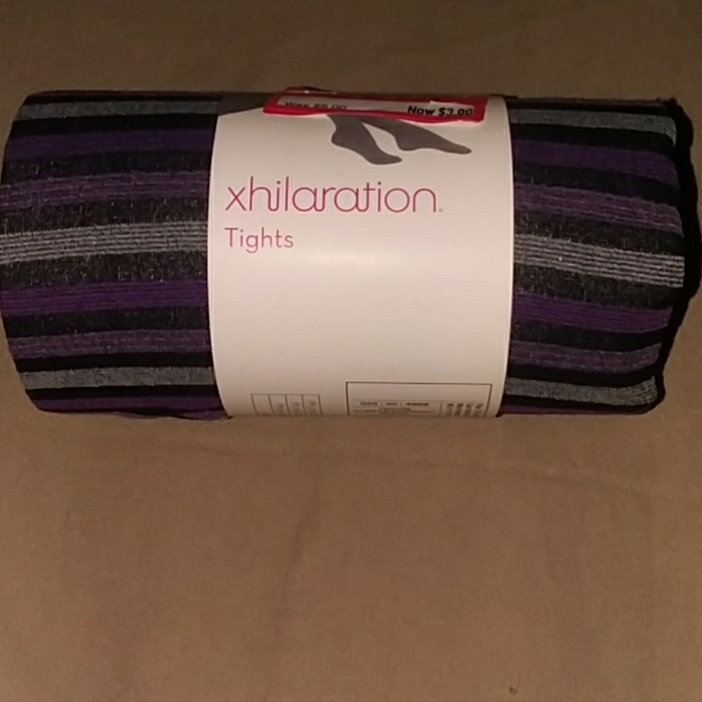 Purple striped tights